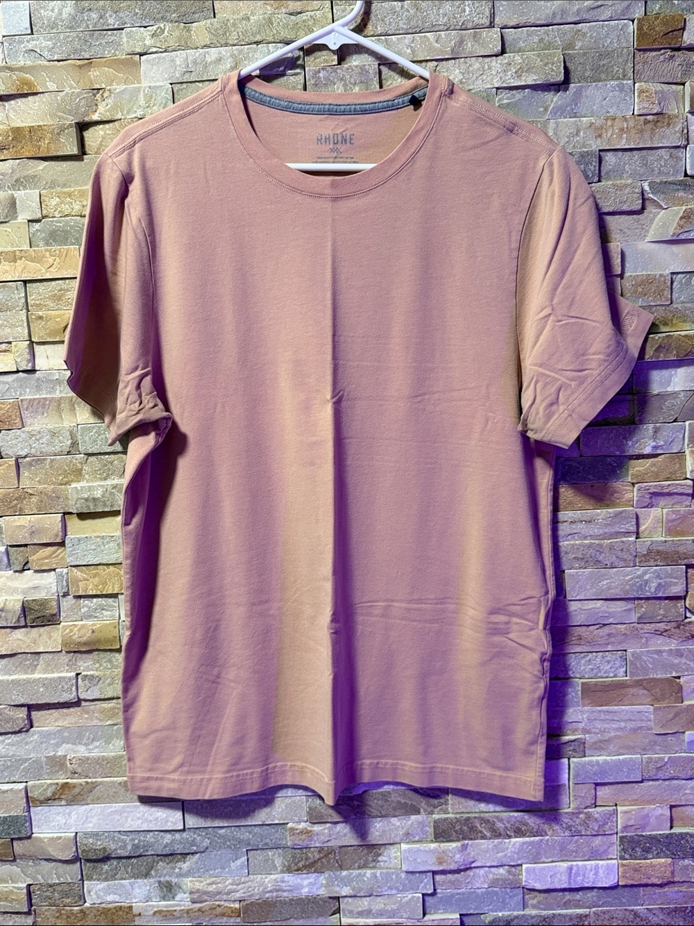 RHONE Men's Crewneck T-Shirt in Dusty Rose